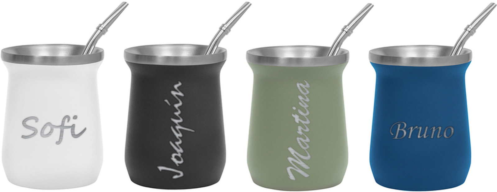 Mates personalizados con nombres grabados